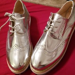 Brand new Silver Oxfords